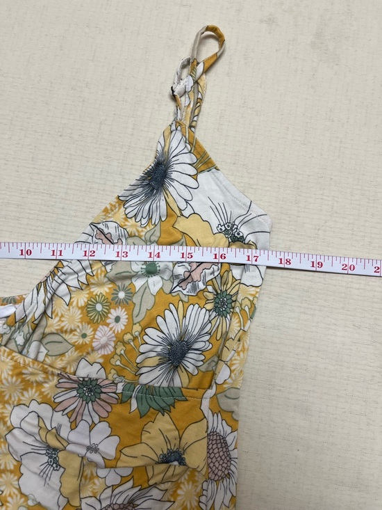 O'Neill L yellow floral faux wrap mini dress - Picture 6 of 13